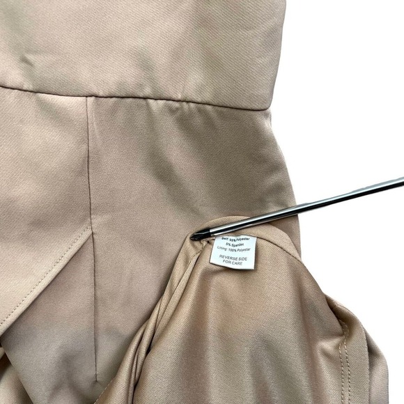 Alexia Admor Sheath Dress Plunge V Neck Sleeveless Lined Cuban Sand Women Size L - Picture 4 of 7